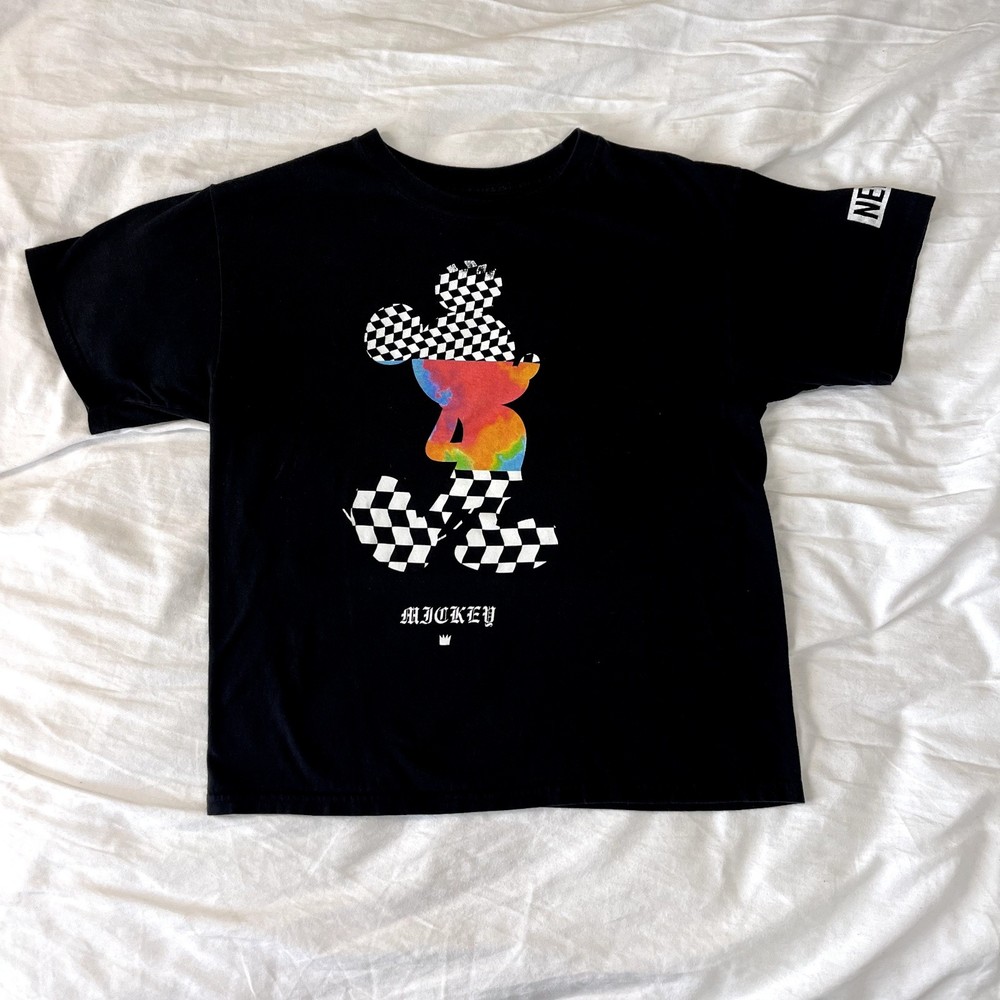 Disney Neff Unisex Med Mickey Mouse Tripple Fill T Shirt Black Short Sleeve
